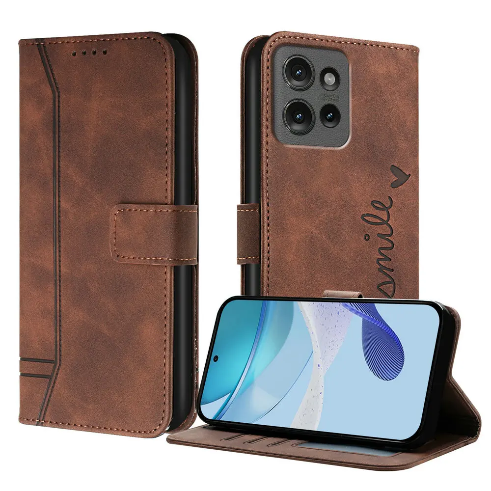 Leather Flip Wallet Case with Card Slot