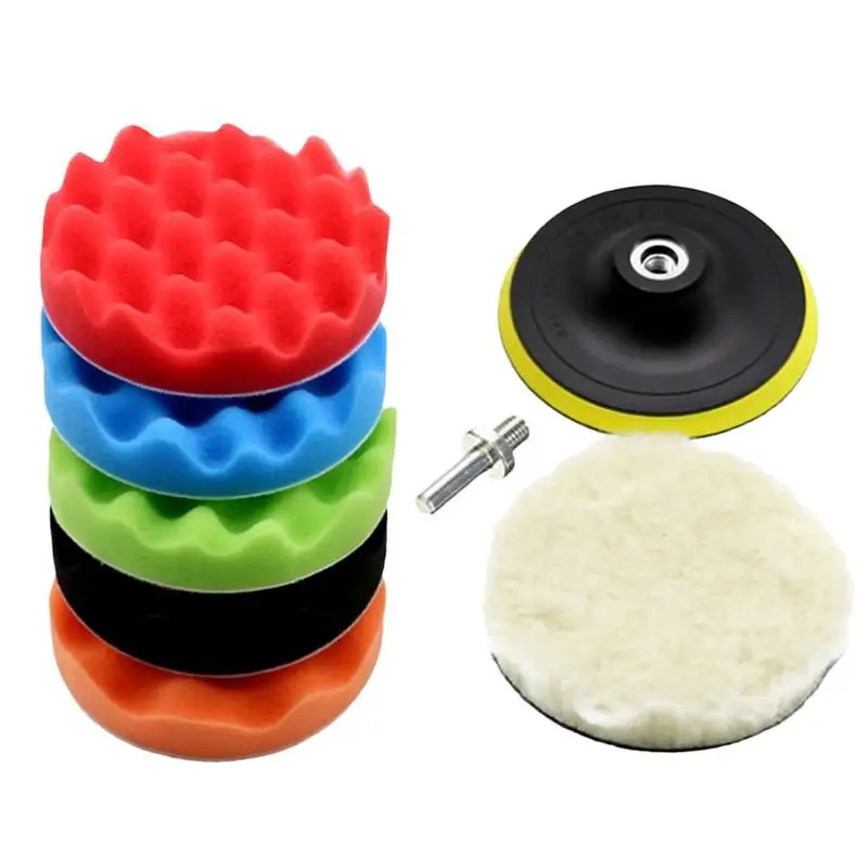 

Mini Polishing Pad 5PCS Wool Felt Disc Buffing Pads Kit Sanding Discs With Backing Pad Sponge Wheel Car Detailing For Waxing