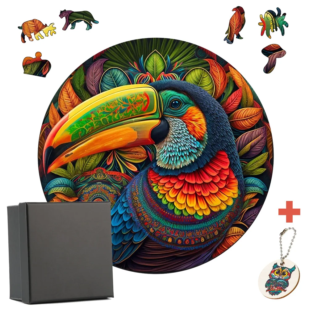 Wooden Jigsaw Puzzles Animal Toucan Jigsaw Puzzle Adult Children Gift DIY Crafts Family Game