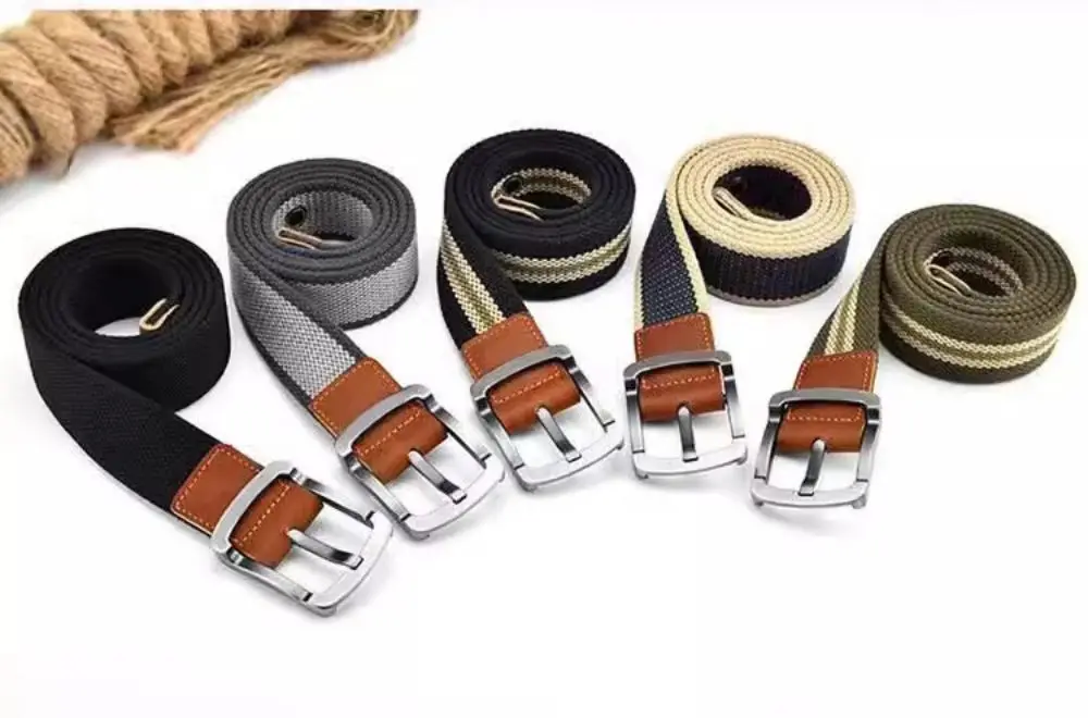 Modischer und trend iger Canvas-Gürtel Herren-und Damen gürtel Freizeit gürtel Student Jugend Cargo hose Nadel schnalle breite neutrale Gürtel – Detail 9