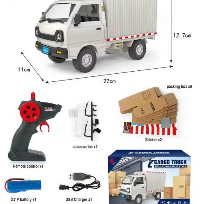 1:16 Wpl D12   峭, Rc ڵ, Wuling Hongguang ùķ̼ 帮Ʈ  Ʈ , ̿ LED Ʈ ȭ