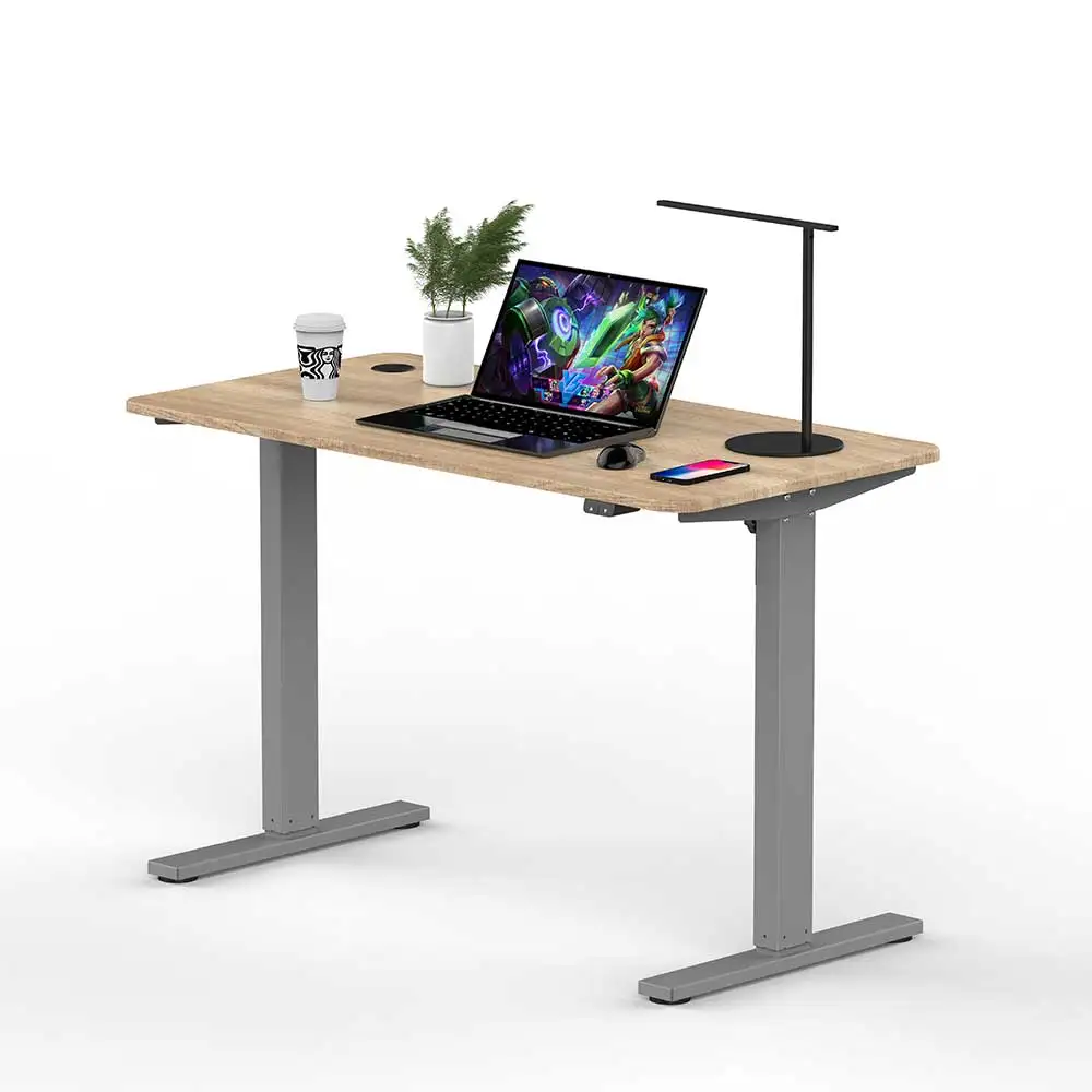 

Office School Laptop Computer Working Height Adjustable Standing Desk Modern Table White Sit And Stand Desk Electric Frame