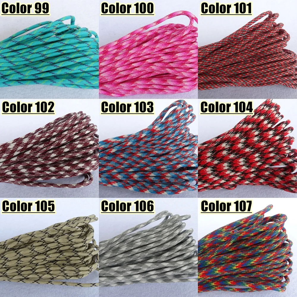 1 Stück 100FT 550 Paracord Fallschirmschnur Lanyard Mil Spec Typ III 7-Strang-Kern zum Klettern, Camping, für Schnallen, Armbänder 41-80 – Detail 5