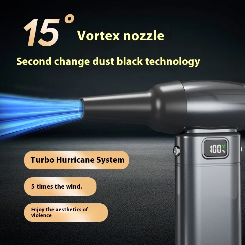 Rechargeable Mini Violent Handheld Fan 6000mAh 9W Motor Portable USB High Speed Desk Surface Blowing Dust Fan Handy Turbine Fan