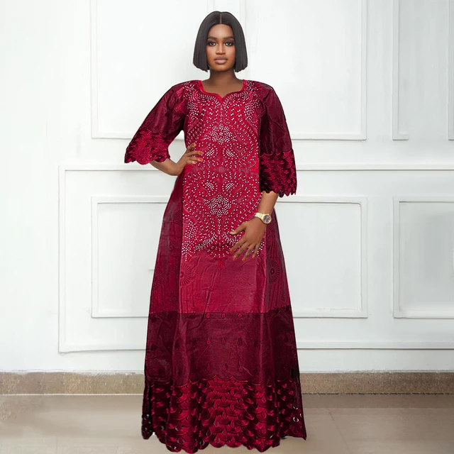 Wumi Half Sleeve Embroidered Dashiki Gown - Image 3