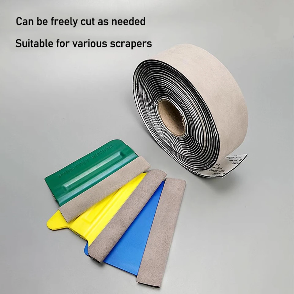 프리미엄 10cm 프리컷 울 블렌드 스퀴지 패치 - 두꺼운 스크래치 프리 마이크로 스웨이드 펠트 교체용, 비닐 랩핑 KLT-18G