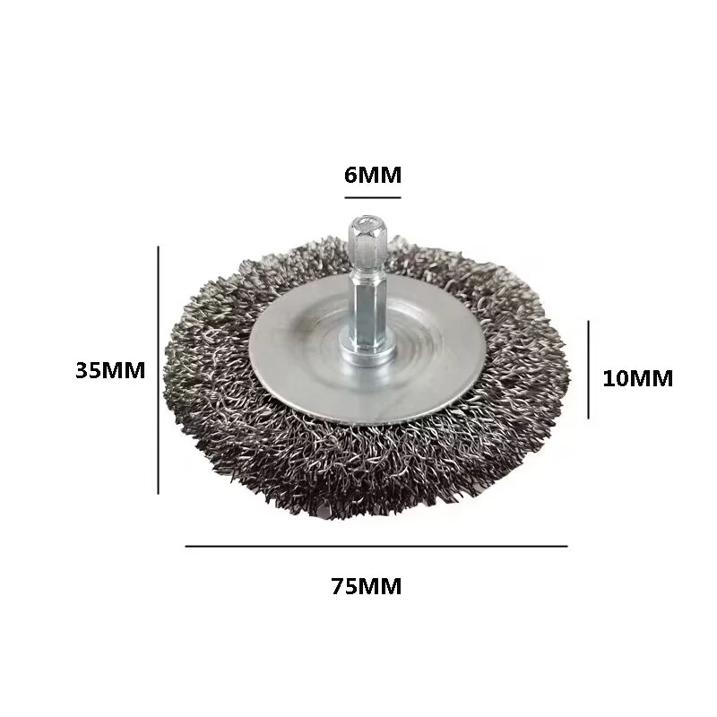 50 mm/60 mm/75 mm 철사 브러시 황동 도금 바퀴 브러시 드릴 회전 도구 금속 녹 제거 연마 브러시