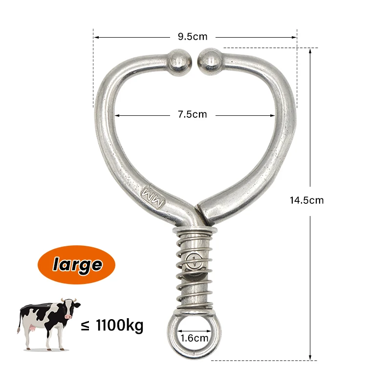Stainless Steel Automatic Cow Spring Nose Pliers Cattle Nose Plier Clamp Traction Cattle Rings Livestock Farm Animals Tools