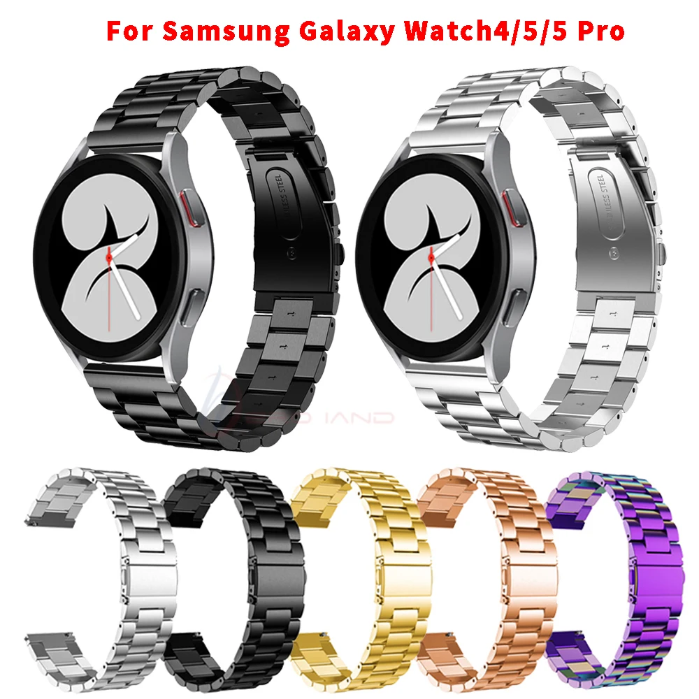 

Metal Watch Band For Samsung Galaxy Watch 5 Pro 45mm / Watch5 44mm 40mm / Watch 4 Classic 46mm 42mm No Gaps 20mm Strap