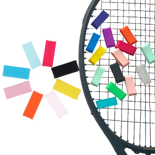 4Pcs Silicone Tennis Racket Grip Rings Rubber Sweat-Absorbing Bands Elastic Handle Closure Stretchable Tennis Accessories 2