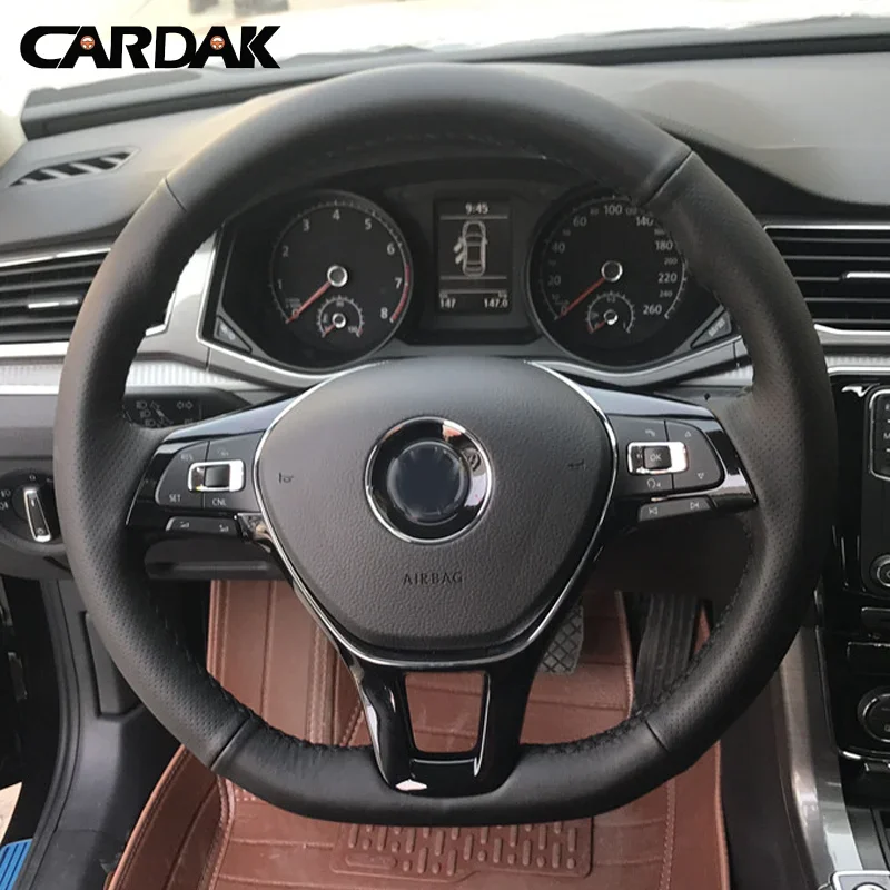 Steering Wheel Cover Hand-stitched Artificial Leather For Volkswagen Golf 7 Mk7 New Polo Passat B8
