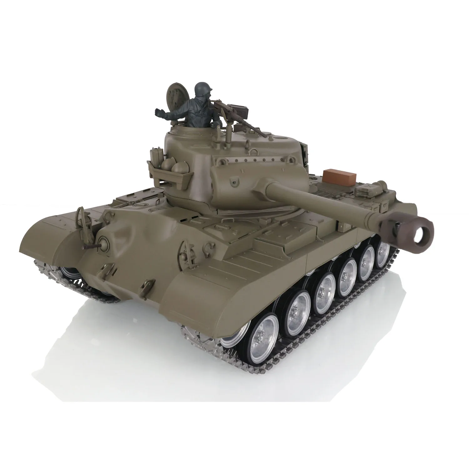 헝롱 RC 탱크 1/16 7.0 커스텀 USA M26 퍼싱 RTR 그린 3838 메탈 트랙 휠 BB 펠릿 연막 TH17309