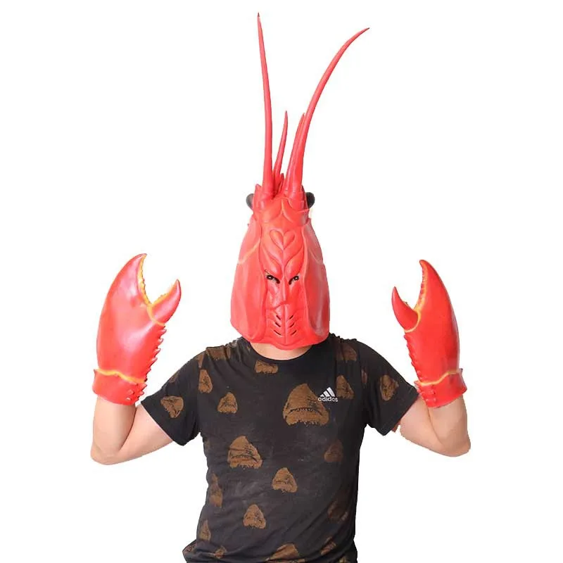 재미있는 랍스터 게 발톱 장갑, 손 무기 소품, 할로윈 코스프레 코스튬 라텍스 동물 마스크, 파티 장식 소품 장난감