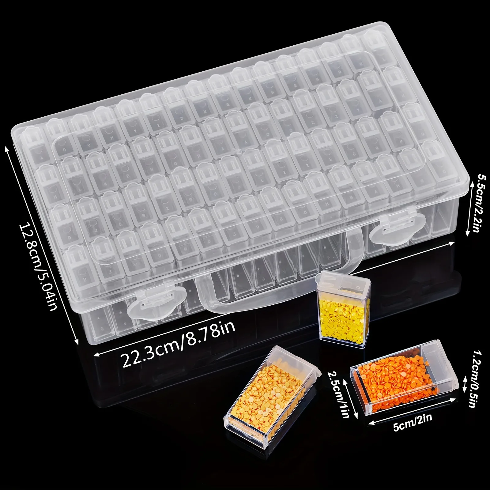 Diamond Painting Beads Storage Box Plastic Storage Box with Label Sticker Transparent Rectangular Bead Organizer