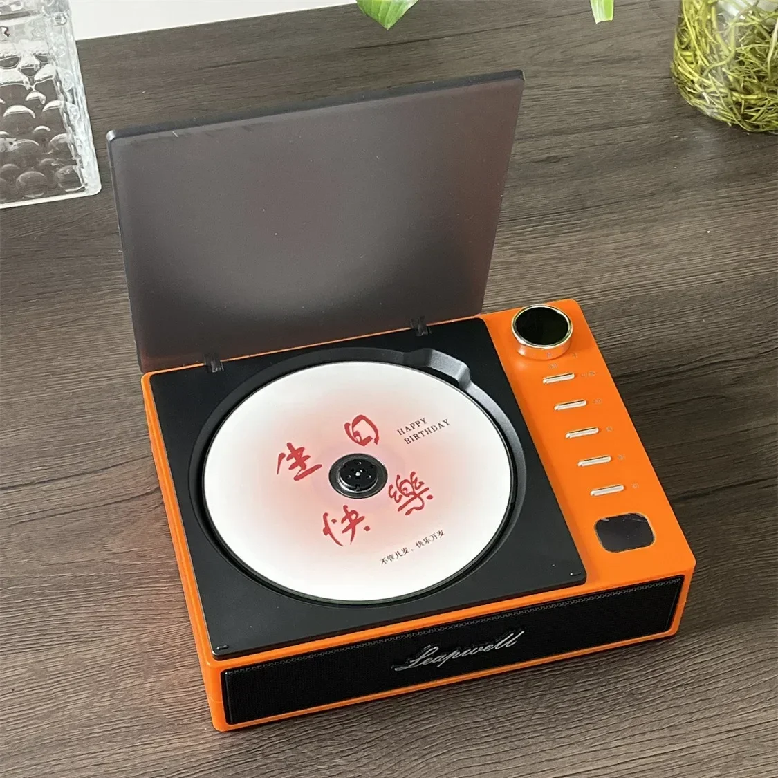 Gift Portable CD Player Walkman Screen Vintage CD Disc Bluetooth Speaker Album All in One Player