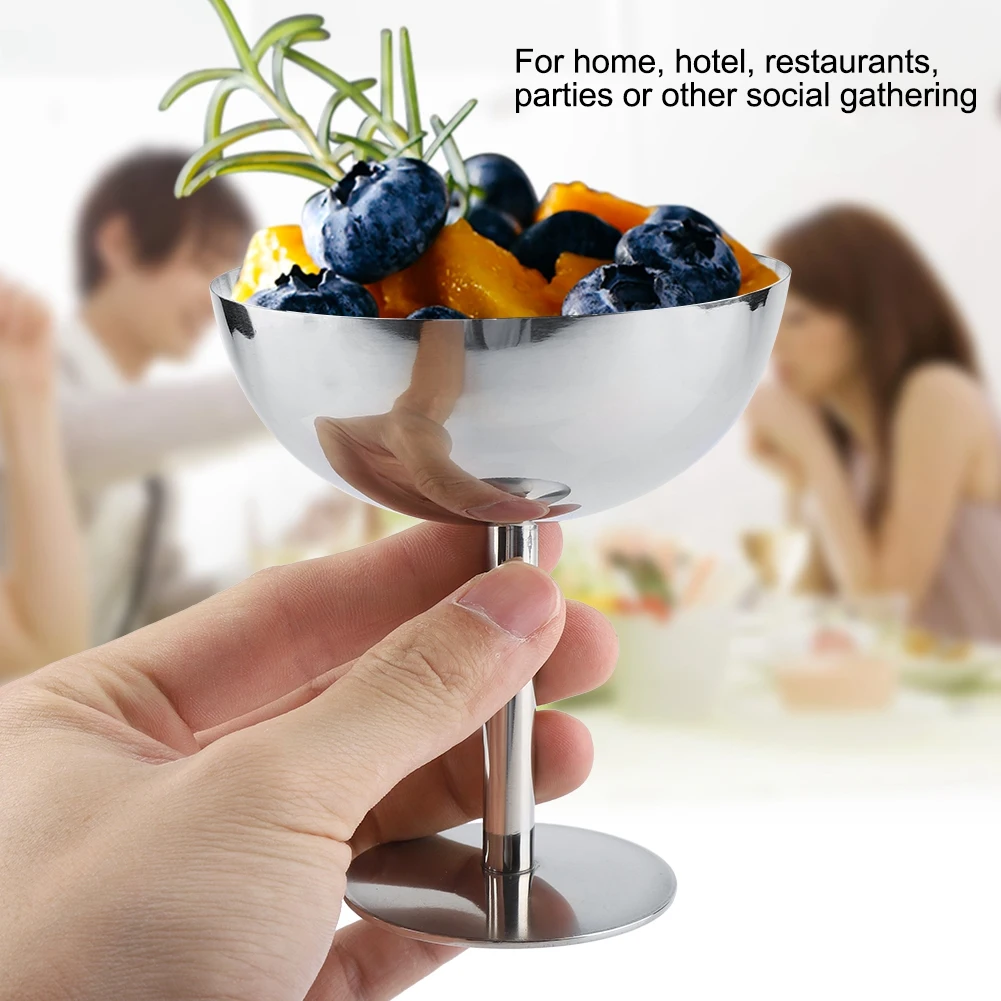 Ice Cream Bowl Stainless Cream Dish Stainless Steel Ice Cream Cups Serving Dessert Dish Bowls for Salad Fruit Pudding Dessert