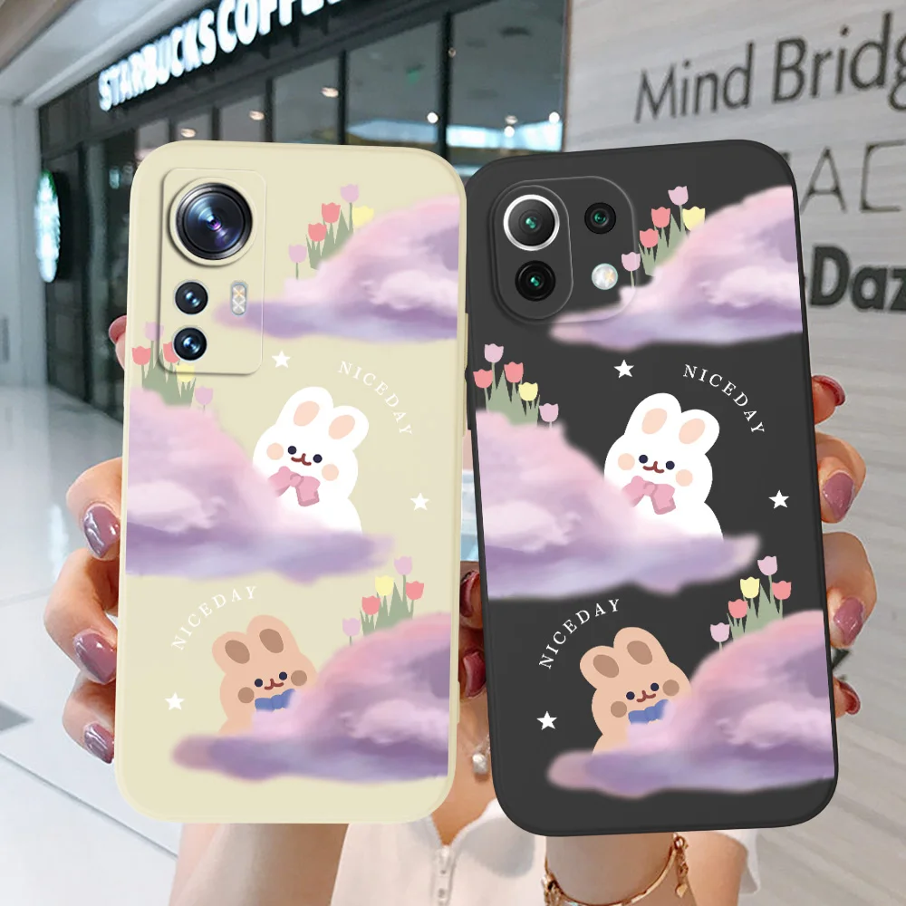 Custodia Per Xiaomi Mi 9 Lite Mi9T Pro A3 Lite Cc9 Cc9E Cover Per Telefono Soft Silicon Cloud Rabbit