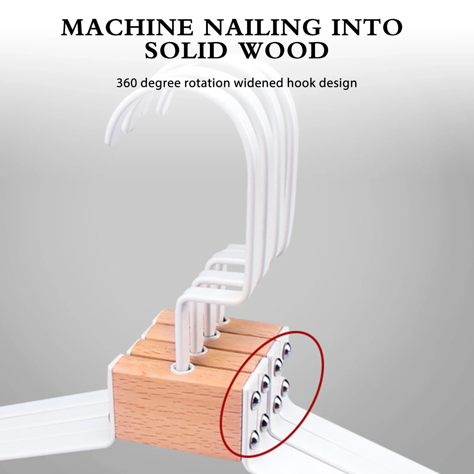 5Pcs 나무 의류 랙, 360도 부드러운 단단한 나무 바지 랙 °   회전 후크, 코트 재킷용 가정용 금속 노치 행거