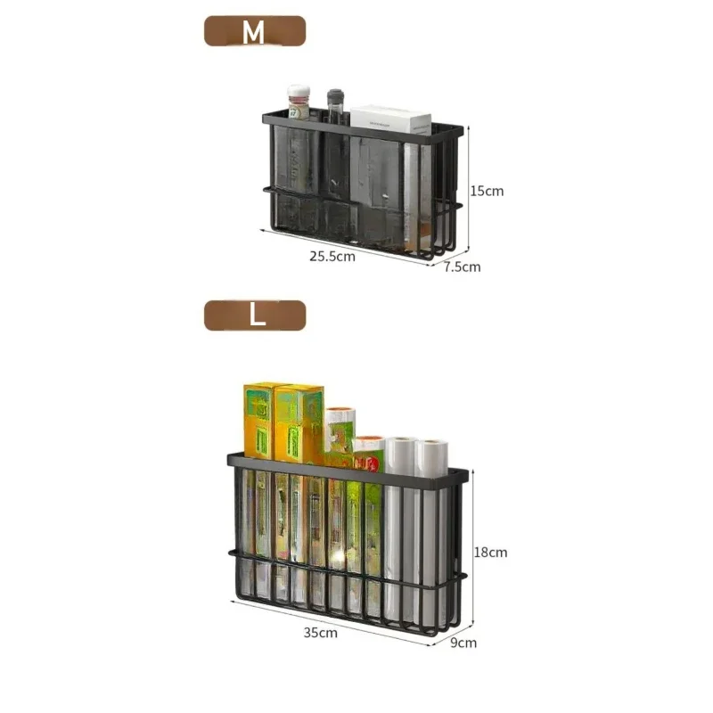 Magnetic Storage Shelf Floating Metal Kitchen Refrigerator Spice Rack Space-saving Fridge Kitchen Organizer Storage Organizer