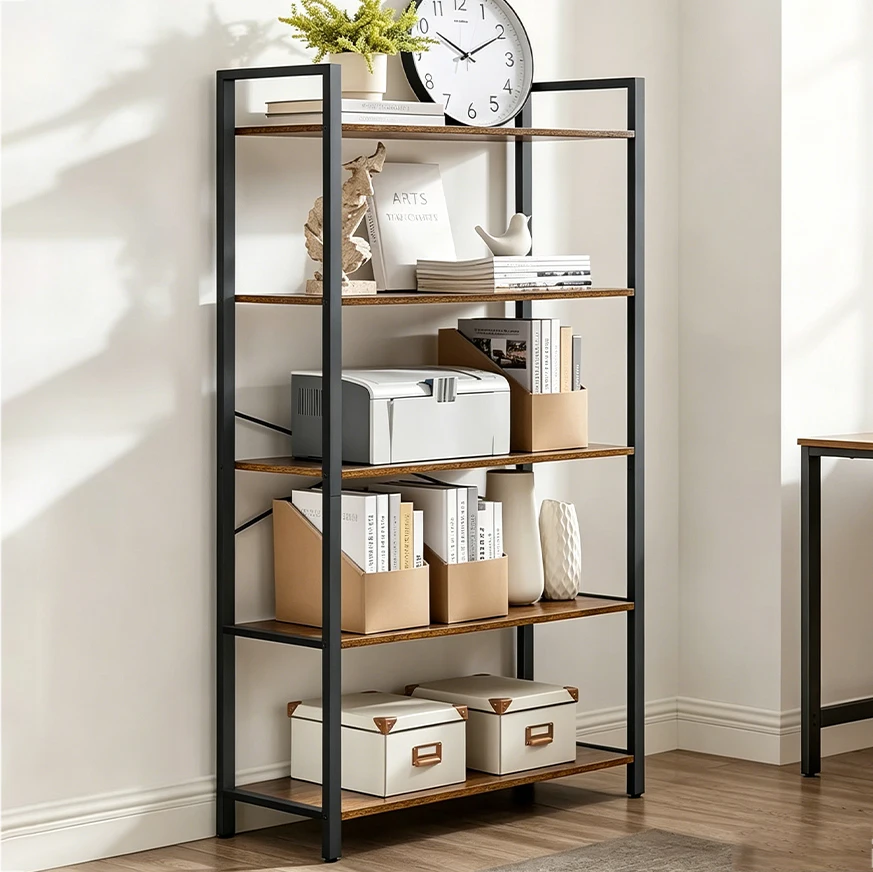 Storage shelves from AnneFish consisting of 4 layers for kitchen baking trays with a storage cabinet and bookshelf organizer and m...