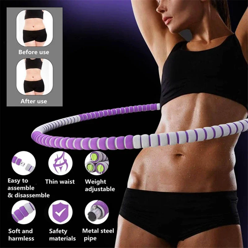 Detachable Sponge Massage Aggravated Hulla Hoops Thin Waist Trainer Massage Sport Hoop Abdomen Beautiful Waist Fitness Equipment