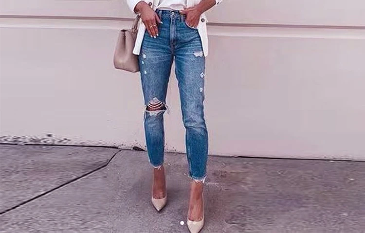 Women's Denim Pants New Ripped Fashion Denim Trousers Ladies Jeans Women's Clothing Jeans for Women
