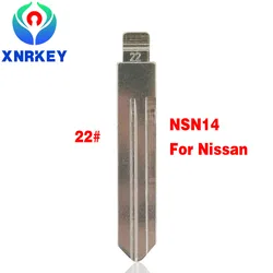 XNRKEY – lame de clé télécommande KD pour Nissan A33, 10 pièces, Type 22 # non coupée, en métal vierge, pour modèles NSN14, Tiida, Teana, Livina, Sunny KD 