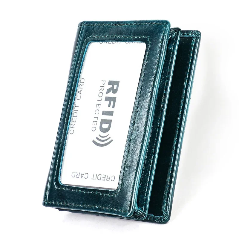 Leather Wallet Wallet Card Holder Card Holder Credit Card Holder Credit Card Wallet Business Card Holder New Men Wallets Genuine Leather Short Coin Purse Small Credit Card Holder Wallet for Male Black RFID Card Holder Bifold Cover