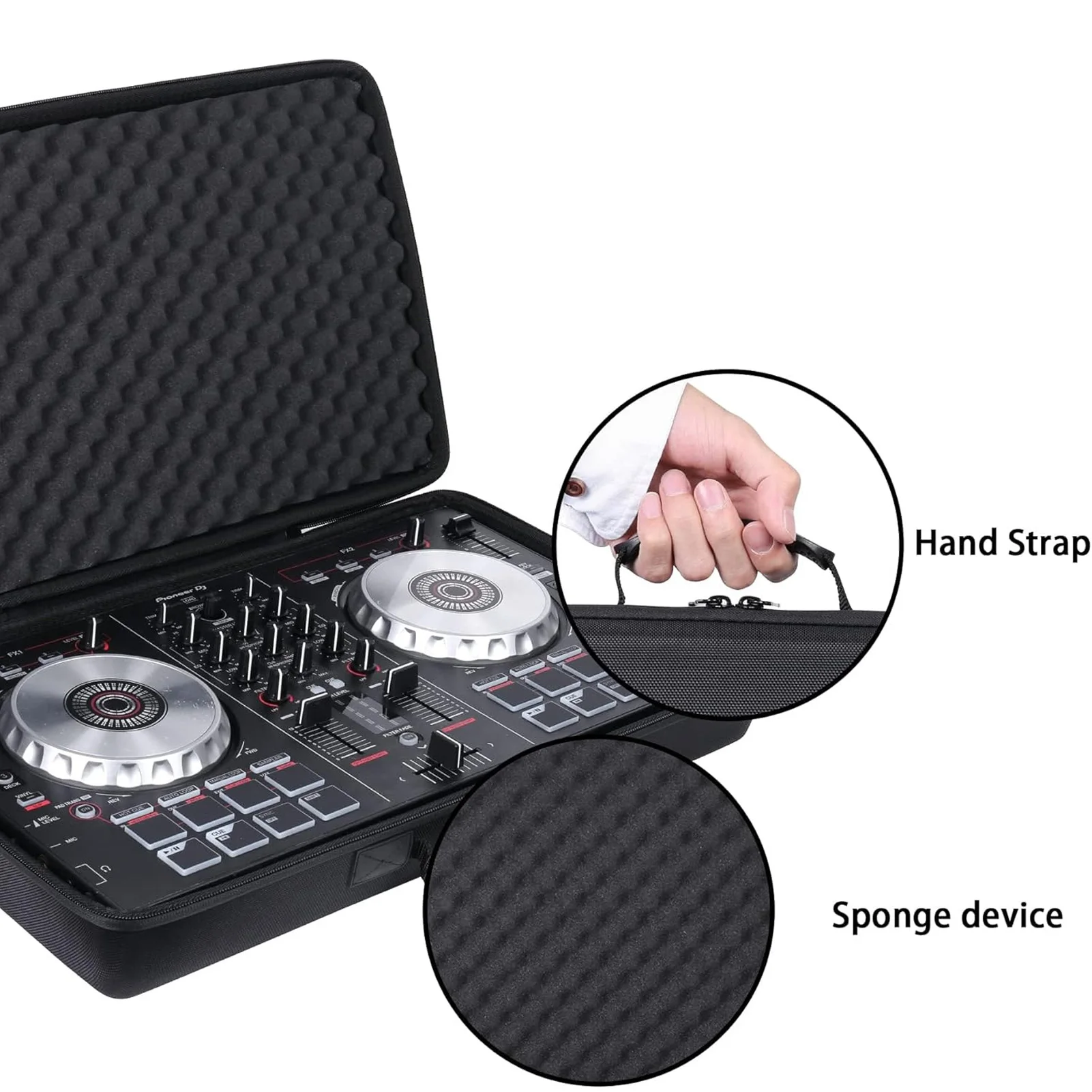 DJ Controller Case High Visibility Lining Double Metal  Padded DJ Controller Bag for Pioneer DDJ-RB 2 Channel Controller