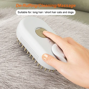 3 in 1 Pet Electric Steam Brush Cat and Dog Cleaning Spray Massage Grooming Comb Retractable Handle Pet Hair Removal Brush 4