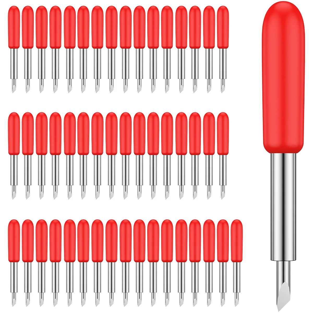 50 Pcs Deep Cut Blades 30 45 60 Degree Lettering Blade Carbide Blade Cutter Compatible with Roland Plotter Replacement