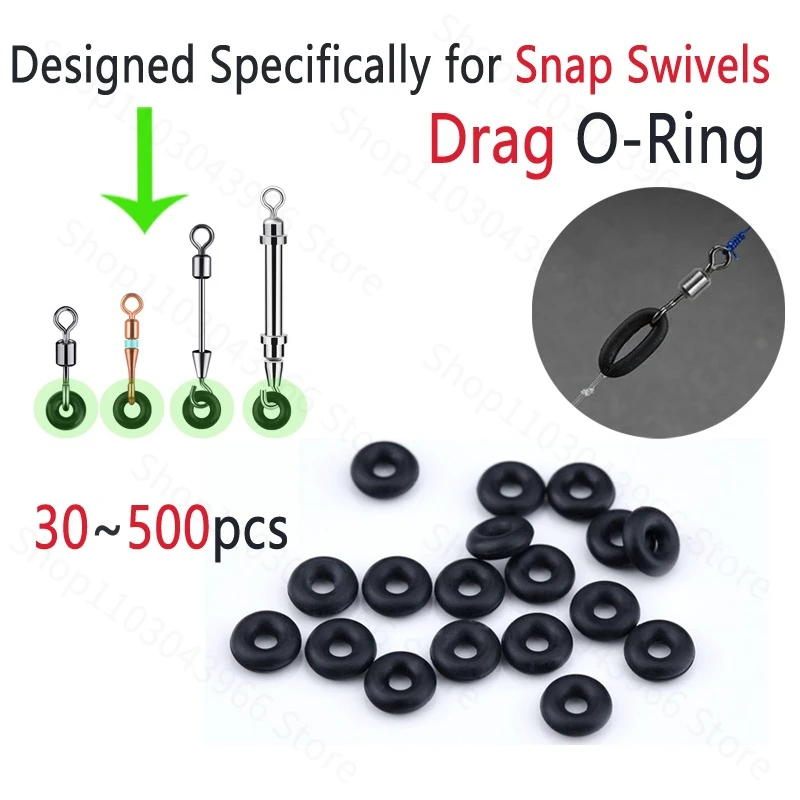 30 ~ 500 Stück Drag O-Ring Angelwerkzeug Gummi Runder Rig Ring Verbinden Sie die Vorfachschnur und den offenen Oktopusring für Wurmangeln Karpfen