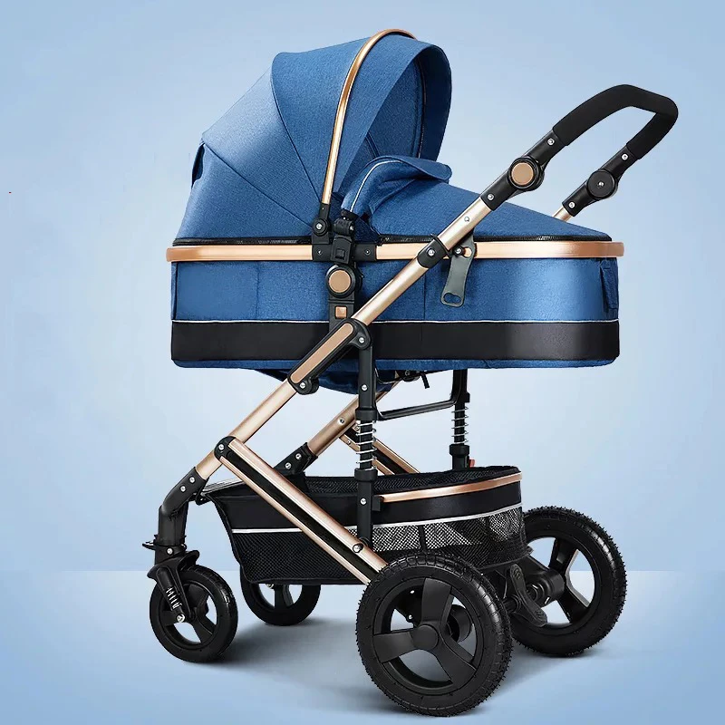 rook radioactiviteit Vervullen Baby Stroller High Landscape | Kind Baby Stroller | Baby Parm Stroller |  Baby Trolley - Four Wheels Stroller - Aliexpress