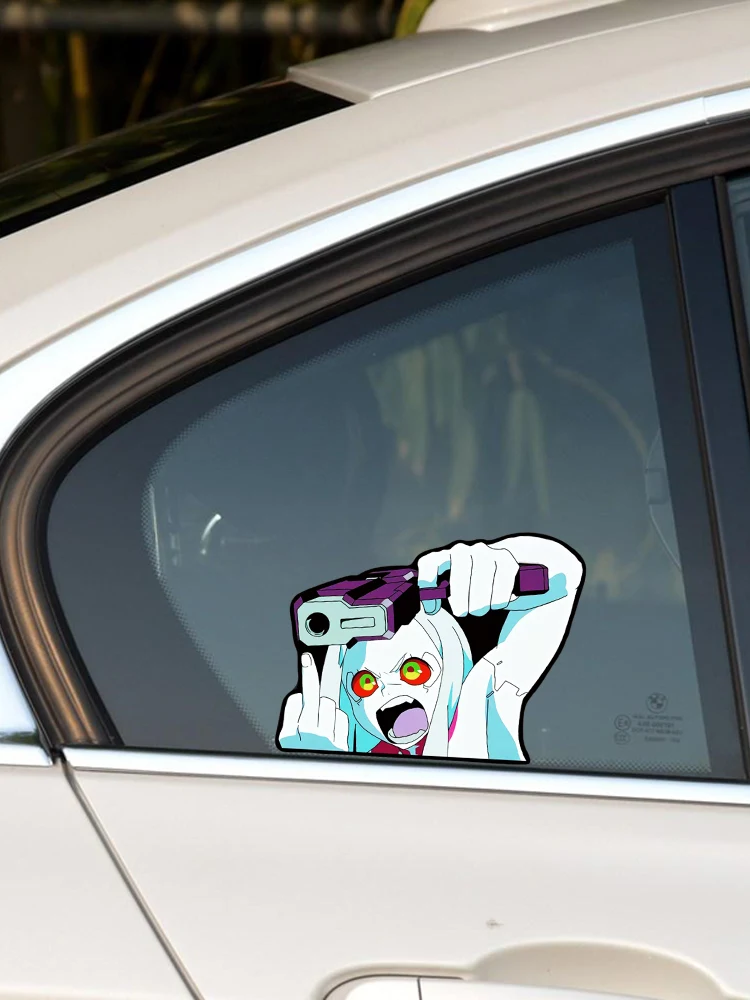 Cyberpunk Edge Walker Rebecca Car Decal Personalized Fun Anime Creative Motorcycle Car Reflective Decal