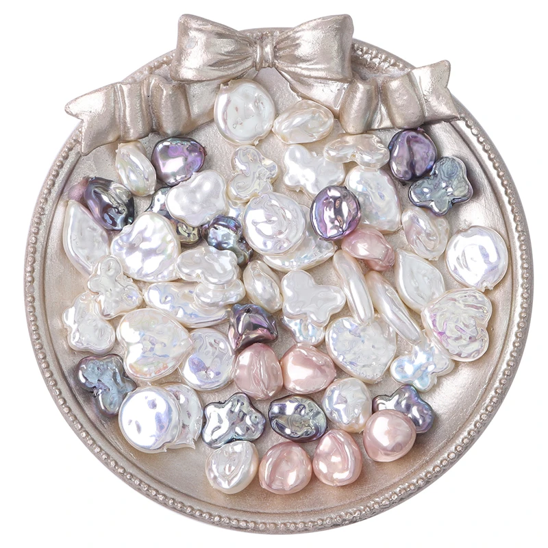 Barock Stil ABS Perle Perlen Charms Herz Schmetterling Unregelmäßige Anhänger für Ohrring Armband Halskette Haarspange DIY Schmuck Machen – Detail 6