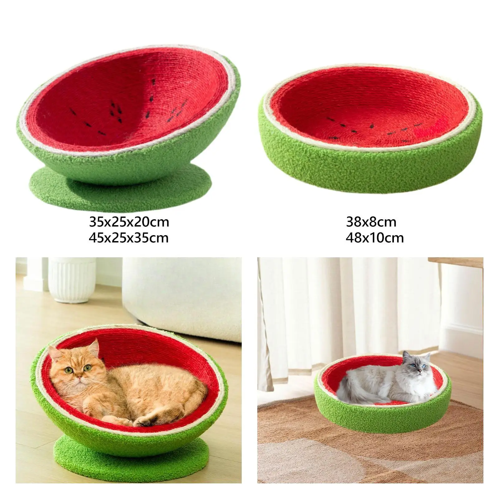 Sisal Cat Scratching Board Watermelon Cat Nest Multifunctional Kitten Sleeping Nest Luxury Pet Cat Lounge Bed Grinding Claws