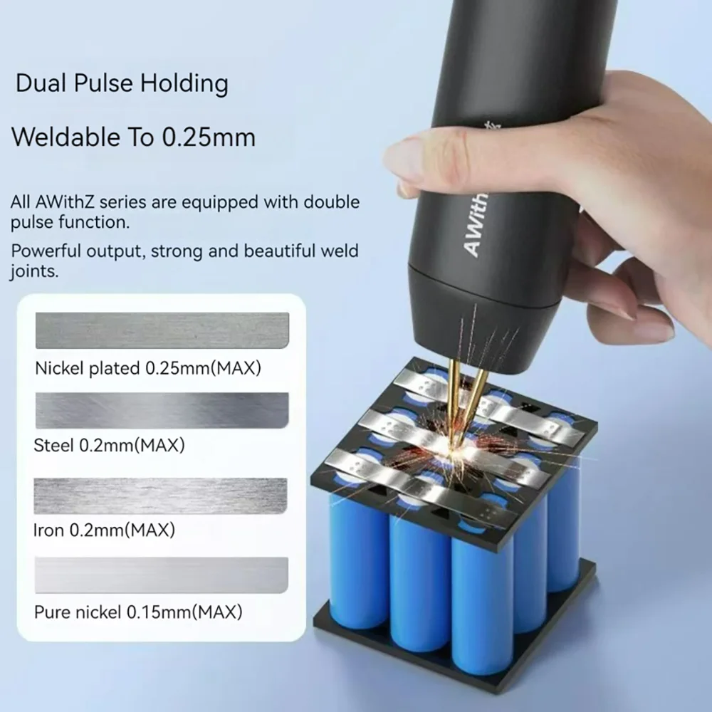 Awithz H1 4.2V Spot Welding Machine For 18650 Batteries Nickel Plates Strip Tape Diy Spot Welder Weld Points Soldering Iron 6