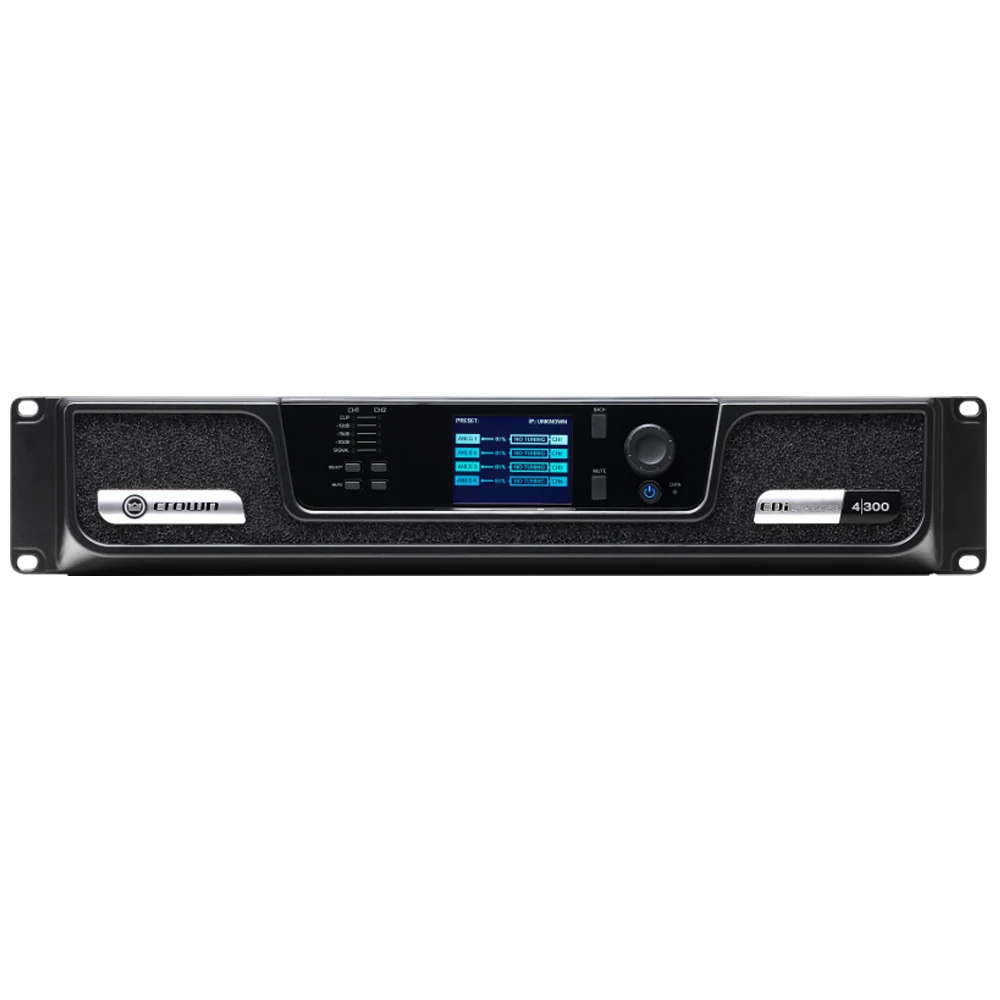 Crown CDi 4 | 300 파워 앰프, 드라이브 코어, 네트워크 제어 및 모니터링, 다이렉트 드라이브, 70V 또는 100V RMS 출력, DSP