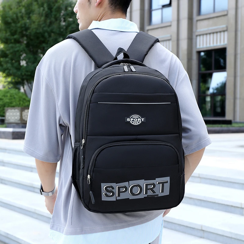 Large-capacity backpack with zippered compartments and padded back panel, made of high-quality and durable polyester material, f