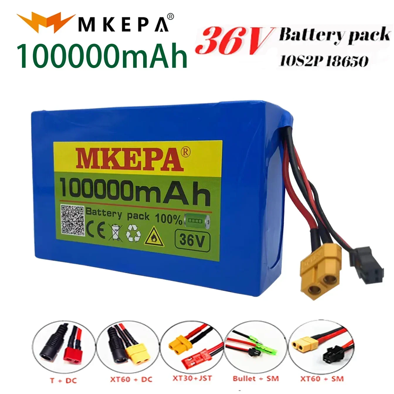 

Литий-ионный аккумулятор MKEPA 10S2P 36 в 100000 мАч 18650 1000 Вт, высокая мощность и емкость 36 В, мотоциклетный скутер