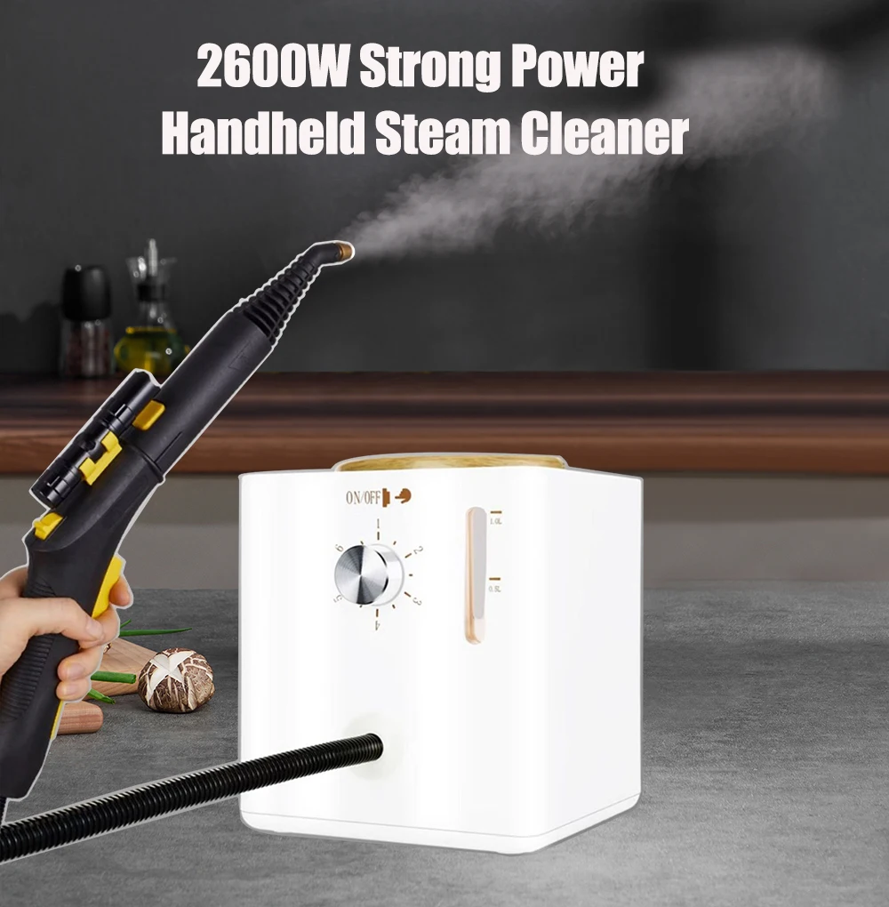 STQX-02A 가정용 다기능 스팀 청소기, 고온 살균, 2600W 강력한 전력 1L 용량, 3.5Bar 