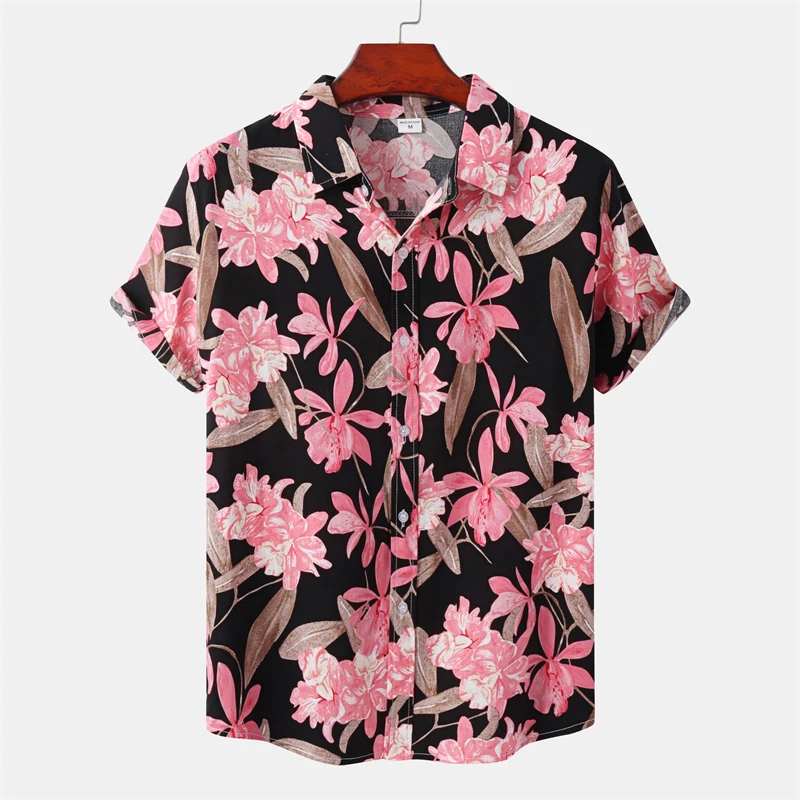 Flowers 3d Printed Shirt For Men's Clothing Colorful Design Pattern Harajuku Shirts Casual Fashion Street Lapel Button Blouse 3