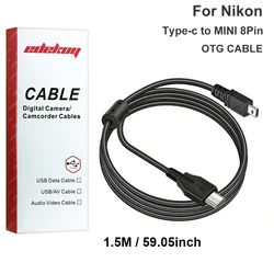 Universal OTG Cable for Type - C to Mini 8 - Pin - Data Sync & Transfer for iOS and Android Devices (Mini 8P OTG - 1.5M)