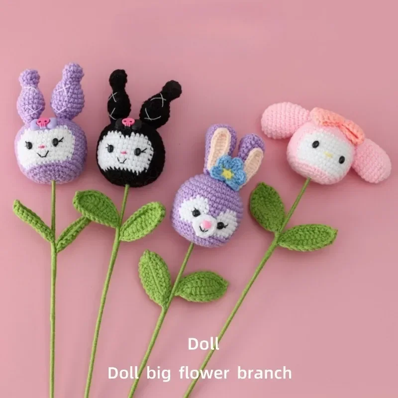 1pc Handmade Simulation Crochet Flower Cartoon Animal Bouquet Desk Decora Lovely Doll Gif Kids Children's Day