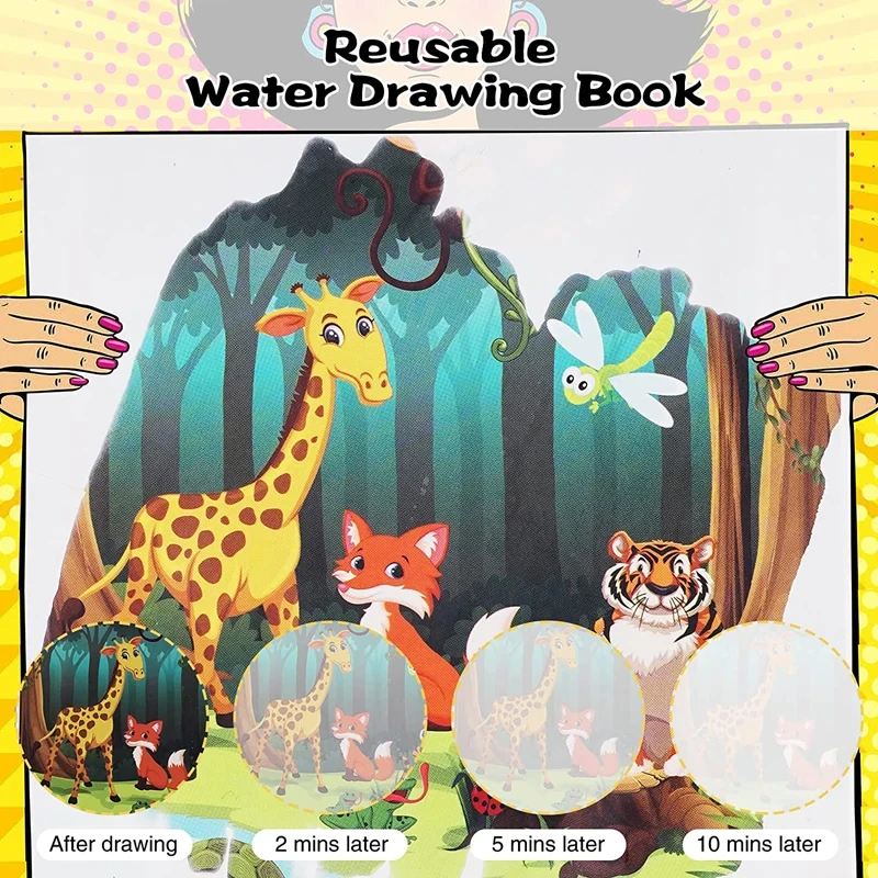 Montessori Toys Reusable Coloring Book Magic Water Drawing Book for Kids Toddler Toy Painting Book Educational Toys for Children 4