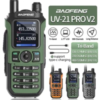 Baofeng UV-21 PRO V2 Walkie Talkie Long Range Wireless Copy Frequency Type-C Charger Full band Powerful Waterproof Two Way Radio 1