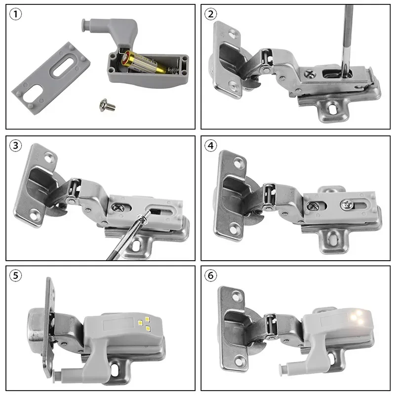 20/10Pcs LED Smart Touch Induction Under Cabinet Light Cupboard Inner Hinge Lamp Sensor Light Night for Closet Wardrobe motion sensor light led night light led motion sensor light led cabinet light under cabinet light cabinet lights led cabinet lights motion sensor lights