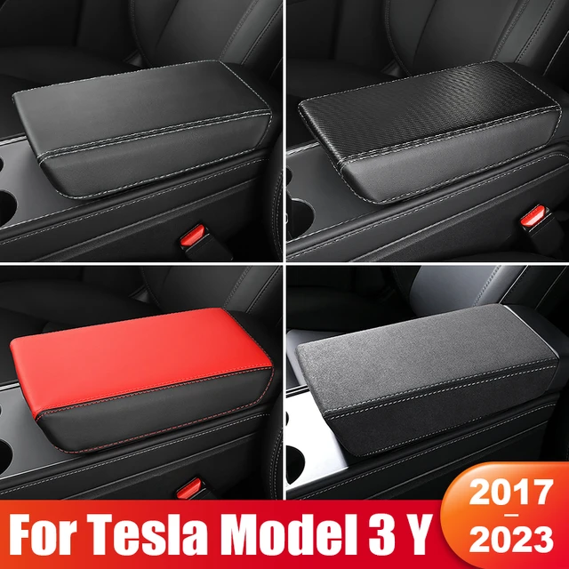 Für Tesla Modell 3 Modell y 2017-Leder Auto Armlehne Box Protector Cover  Innen zubehör - AliExpress