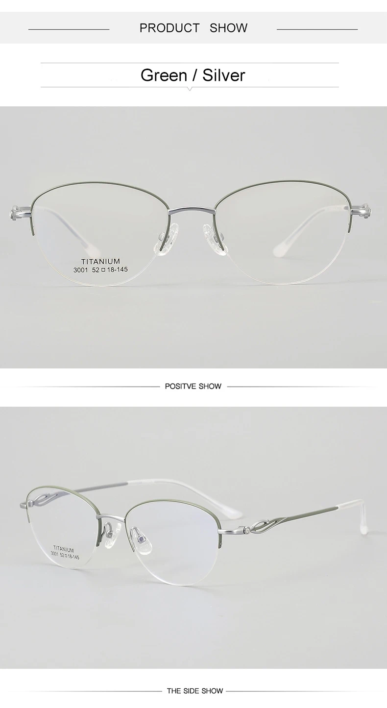 Krasivyy Unisex Semi Rim Oval Square Titanium Eyeglasses 33001 Image 6