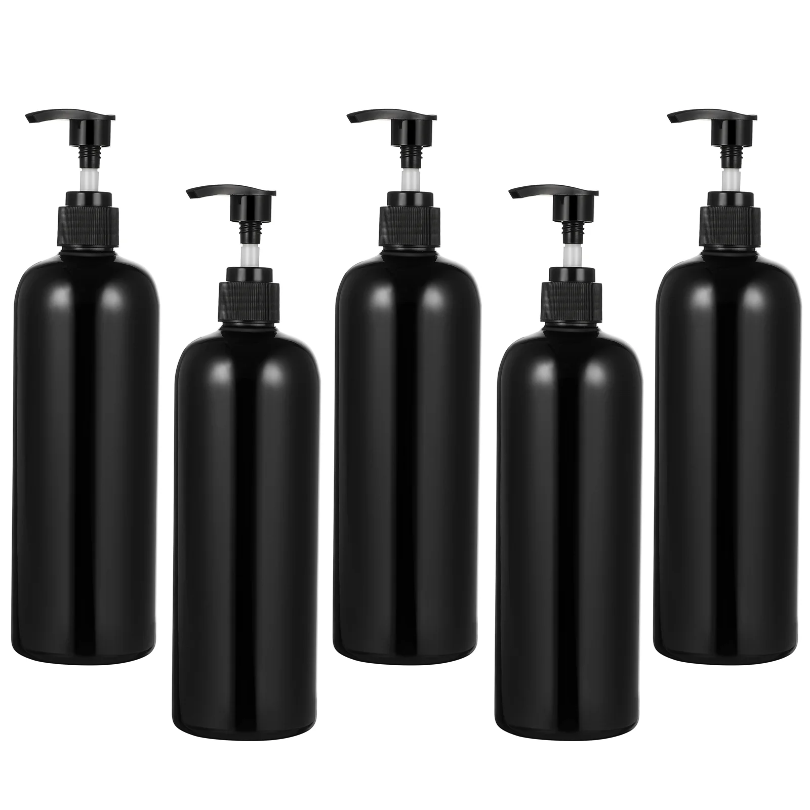

Minkissy 5pcs Refillable Containers 500ml Soap Bottles Black Pump Bottles Great for Shampoo Essential Oil Lotion Soap